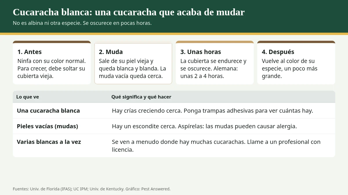 Resumen visual: ¿Por qué hay cucarachas blancas? Qué son y qué significan en su casa